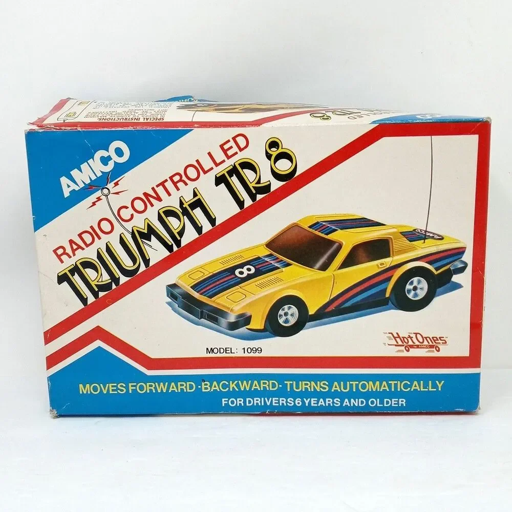 Vintage Amico Triumph TR8 Radio Controlled RC Car w/ Remote & Box *NOT TESTED*